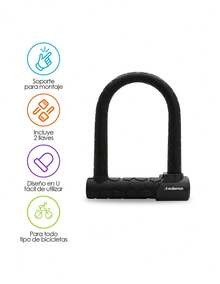 Redlemon Candado para Bicicleta Premium en U Ultra Reforzado Contra Agua - Negro - Ver 2