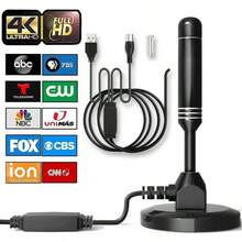 Antena TV Digital Hdtv Color Negro para Interiores 4K 1080p - Negro - Ver 1
