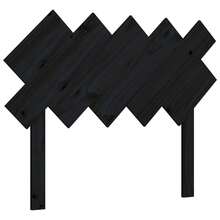 vidaXL Tête de lit Noir 104x3x80,5 cm Bois massif de pin - Noir - Voir 2
