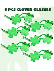2/6/16/22pcs St. Patrick's Day Shamrock Glasses - Fun Green Party Glasses, Suitable For Holiday Celebrations - Multicolor - View 8