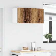 vidaXL Armoire suspendue Bois ancien et Blanc 40 x 31 x 40 cm - Tabac - Voir 4