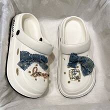 Women's New Cute Sweet Hollow Slip-On Casual Minimalist Durable Comfortable Closed Toe Clogs - White - View 4