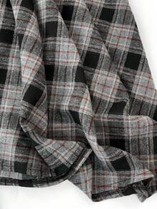 Chân váy maxi kẻ caro EARO Chic dành cho nữ, cạp cao, dáng chữ A, chất liệu len pha, thích hợp mặc đi làm. - Xám - Xem 6