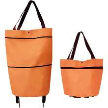 1 folding and portable shopping cart, suitable for both men and women in supermarkets. Available in 5 colors: blue, red, orange, black, and green. A portable and foldable shopping bag with wheels, reusable, waterproof, stain-resistant, durable, perfect for supermarket shopping and travel. - Multicolor - Ver 11