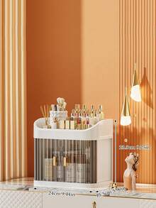 Hộp đựng mỹ phẩm 3 tầng hai cửa dung tích lớn, màu vàng nhạt, kiểu ngăn kéo, thích hợp để đựng phụ kiện trang điểm, trang sức, cọ trang điểm, nước hoa, túi đựng mỹ phẩm, món quà hoàn hảo cho phái nữ, lý tưởng cho ngày Valentine, đồ dùng cần thiết cho mùa tựu trường, trang trí phòng trang điểm. - Nhiều màu - Xem 10