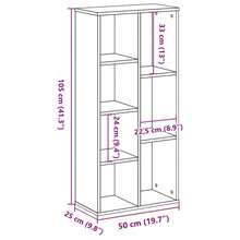 vidaXL Bibliothèque vieux bois 50x25x105 cm bois d'ingénierie - Tabac - Voir 9