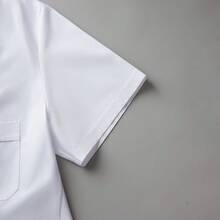 Unisex Short Sleeve & Thigh Length Lab Coat, Durable Wrinkle-Resistant Woven Fabric - White - View 10