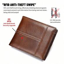 Genuine Leather RFID Anti-Theft Brush Wallet Top Layer Cowhide High-End Business Wallet Classic Fashion Multi Slot Wallet Fall Men's For Man Wallet Christmas Gifts Gift Thanksgiving Vintage Gifts For Men Wallet Purse Wallet Small Wallet Men Wallet Leather - Black - View 5