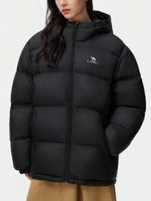 CAMEL CROWN 男士户外羽绒服，加厚防风防水保暖连帽高蓬松度羽绒服，适合秋冬季穿着