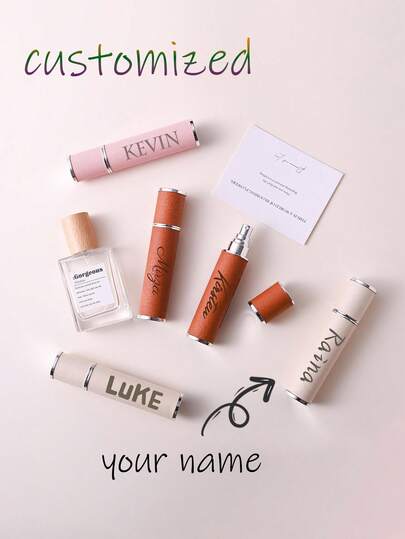 1pc 10ml Refillable Glass Perfume Bottle, Bottom Press Spray, Thickened Glass, Portable Travel Size, Cosmetic Atomizer, Faux Leather Material, Travel Essential, Travel Accessory, Beach Holiday, Summer Vacation, School Supplies