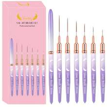 Nail Art Liner Brushes, 6Pcs Painting Nail Art Brush Set Nail Dotting Drawing Tool For Long Lines, Thin Details, Fine Drawing - Multicolor - View 10