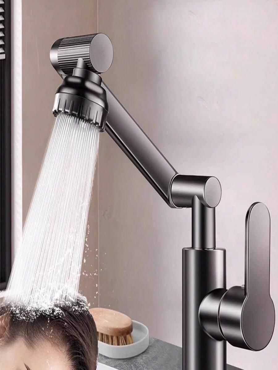 1个不锈钢水龙头延长杆，冷热水双出，适用于厨房和浴室水槽 - 彩色 - 查看 1