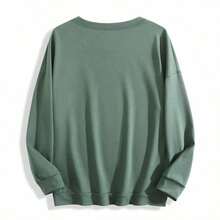 Women's Casual "PARKE" Letter Print Loose Pullover Sweatshirt, Encountering Lazy Fashion.2026 New Y2Y Style Casual Women's Sweatshirt - Versatile For Sports, Leisure, And Everyday Wear - 綠色 - 查看 4