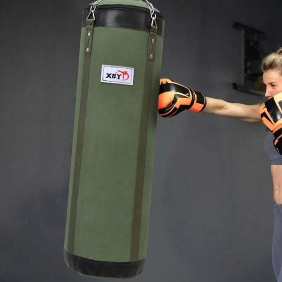 23-Inch Heavy Duty Canvas Punching Bag With Hook - Suitable For Boxing, Taekwondo And Martial Arts Training - Multicolor - View 1
