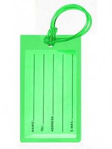 Luggage Tag Colorful Plastic PVC Luggage Tag Soft Plastic Insert Card Luggage Tag Check-In Tag - Green (single OPP Packaging) - View 3