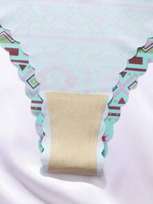 7 قطع/عبوة - سراويل داخلية مثلثة خالية من الغرز بطبعات زهرية وألوان سادة مريحة وجذابة للنساء - متعدد الألوان - مشاهدة 7