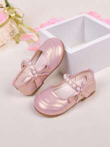 2026新款时尚粉色女童鞋，编织蝴蝶结装饰，图案防滑平底复古公主风鞋，适合女孩在派对、度假或夏季郊游时作为公主鞋穿着。 - 粉色 - 查看 10