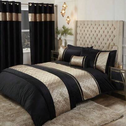 Black Velvet Duvet Cover Set With Pillowcases – Bedroom Bedding All Sizes