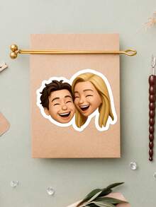 1-84张定制照片贴纸，人脸贴纸，情侣个性化贴纸，数码肖像贴纸，卡通贴纸，情侣礼物贴纸，可用于礼盒装饰、水瓶和笔记本电脑贴纸，完美适用于家居装饰、客厅、卧室、办公室、茶室，趣味十足，可爱时尚 - 多色2 - 查看 3