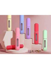 Bottom Refillable Perfume Bottle Refillable Spray Makeup Bottle Portable Perfume Elastic Lacquer Bottle - 5ml; Hồng nhạt; Nhôm - Xem 7
