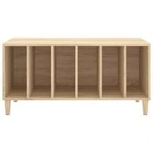 vidaXL Armario con discos chêne sonoma 100x38x48 cm de ingeniería - Marrón - Ver 5