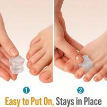 1 pereche de pernuțe separatoare moi pentru degetele de la picioare, tampoane confortabile pentru îngrijirea picioarelor, potrivite pentru tocuri înalte și pantofi sport - alb - Vizualizare 5