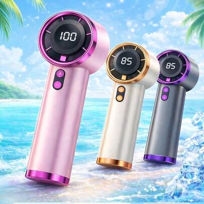 YITUMU Portable Handheld Fan, Adjustable 1-100 Wind Speed Levels, Turbo Boost Function, 1800mAh Rechargeable Battery, Digital Display, Suitable For Men And Women, Great For Travel/Camping/Outdoor Activities