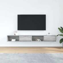 vidaXL Mobili TV 2 pezzi sonoma grigio 100x31x25,5 cm ingegneria del legno - Grigio - Visualizzare 3