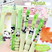 Panda Gel Pens, Soft Grip Clickable Erasable Pen, Student Gift Prizes, 0.5mm Blue Ink, Large-Capacity Multi-Layer Pencil Case, Back To School Supplie Essentials Office Supplies Valentine's Day Gifts