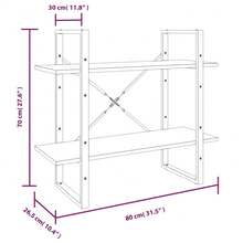 vidaXL Biblioteca 5 ebenex Sonoma cinza 80x30x175 cm - Cinza - Ver 11