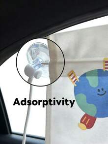 1pc Cartoon Style Sunshade Curtain, Suitable For Heat Insulation, Sun Protection, UV Protection, Applicable For Daily Commute, Self-Driving Travel And Various Car Models