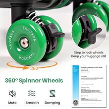 20'' Suitcase,Super Lightweight PC Hard Shell Small Suitcase With TSA Lock & 4 Spinner Wheels - Black - View 2