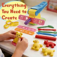 13pcs Large Die Extruder Clay Tool Set, Handicraft DIY Clay Tools, Animal Molds, Cutters, Colore Air Dry Clay Tool Scissors, Play Dough Art Tools, School/Family/Birthday Gifts From The Local Warehouse - Baby Blue - View 5