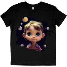 Starry Sky Kids' T-Shirt - Printed T-Shirt - Galaxy Tee Shirt For Kids - màu đen - Xem 1