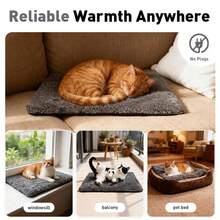 Self-Heating Cat Bed Mat - Wool Pet Heating Pad, Suitable For Cats And Small Dogs, Non-Electric Heating Blanket, Applicable For Sofa, Cage And Bed (Machine Washable) - Grey - View 6