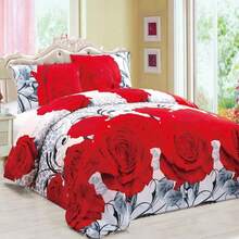 3D Printed Duvet Cover Complete Set - Soft Brushed Microfiber With Fitted Sheet Pillowcases - Bonnie - View 12