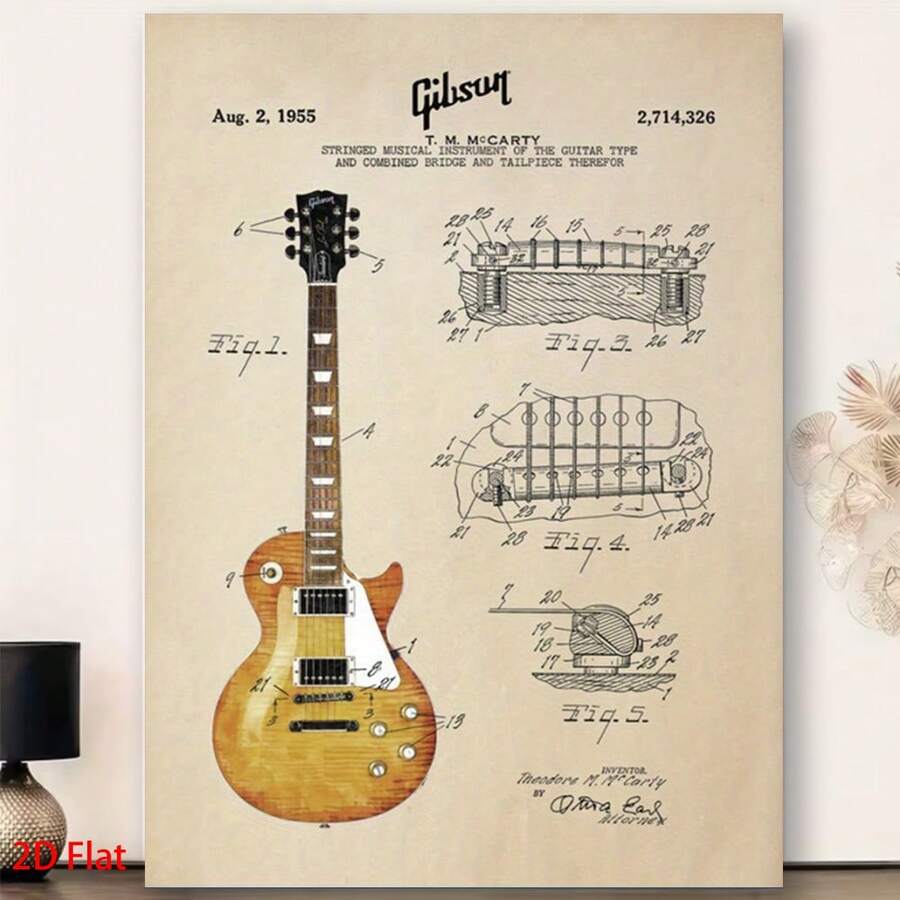 Framed Vintage Acoustic Guitar Blueprint Canvas Poster,Gretsch Design,Wall Art For Music Room Or Studio Decor,Detailed Instrument Diagram With Fretboard Labeling,Perfect Gift For Guitarists,Living Room,Bedroom,Home Office Wall Decor For Christmas Decrotions,Room Decor,Poster,Bathroom Deccor,Room Deocr,Wall Decor,Home Decor,Bedroom Deccor,Posters For Room,Christmas Gifts,Kitchen Deccor,Room Acesories,Living Room Deccor,Office Decor,Framed Wall Art,Gifts For Men And Women,Bathroom Accesssories,House Decor,New Year - Framed - View 1
