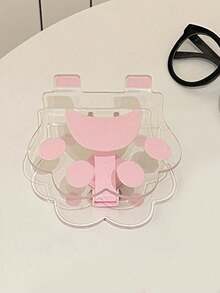 1 pieza Soporte plegable y giratorio de 360 grados de acrílico transparente con diseño de pata de gato rosa para teléfonos inteligentes, compatible con iPhone, teléfonos Android, regalo para cumpleaños, familia y amigos, soporte para teléfono, accesorios para teléfono - Multicolor - Ver 7