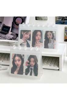 3英寸极简主义明信片展示相册，蘑菇扣桌面支架，翻页日历，照片相册 - 彩色 - 查看 1