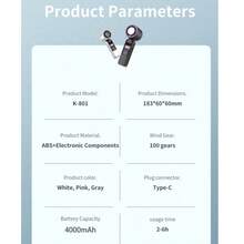 Portable Rechargeable Hand-Held Fan, 4000mAh Battery, 1-100 Adjustable Wind Speed, Beach Essential, Mini Cooling Hand Fan For Travel, Commute, Makeup, Office, Outdoor Activities, Summer, Gift - Multicolor - View 12