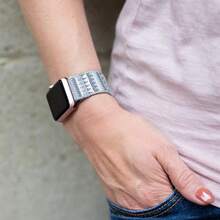 Unity Series Elastic Compatible/Replacement Band For Watch/Watch Ultra(Silver ,M Fits 6.5-7.0 Inch Wrist, 41/40/38mm) - SilverAztec - 查看 7