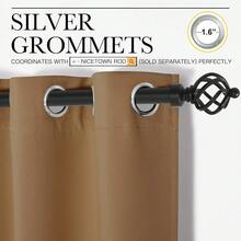 Patio Door Curtain Sound Blocking, Bedroom Privacy Room Divider Curtain Screen Partitions, Thermal Insulated Blackout Closet Sliding Door Curtain (1 Panel, 8.3ft Wide By 7ft Long, Gray) - 金棕色 - 查看 3