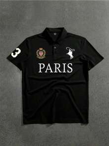 Paris Polo Shirt Made From 100% Polyester. - màu đen - Xem 1