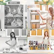 28pcs Storage Container Set, Kitchen Organizer, Airtight Plastic Storage Containers With Lids, Suitable For Storing Cereal, Flour, Coffee Beans, And Cornflakes, Sizes 2L, 1.4L, 0.8L, 0.32L, And 0.06L. - 28pcs - 查看 10