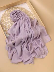 1条高品质纯色柔软透气粘胶纤维头巾，适合日常搭配长袍或连衣裙佩戴