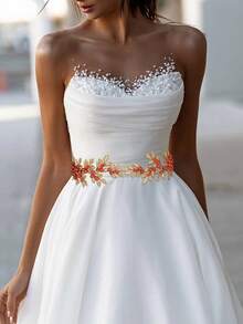 新娘合金花卉腰带，奢华优雅婚礼腰带时尚新娘礼服配饰 SH353 情人节配饰