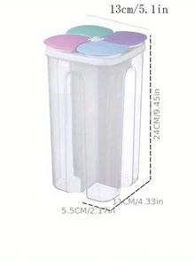 Moisture-Proof Grain Storage Canister, With Transparent Sealed Plastic Divider Layer, Suitable For Storing Grains, Flour, Nuts, Snacks And Other Foods In Home Kitchen, Can Be Used As Grain Storage Jar, Moisture-Proof Rice Bucket Or Food Organization Bucket. - Multicolor - View 12