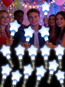 20PCS LED Light Up Sticks Party Favors Set - Glow In The Dark LED Star  Sticks,LED Light Up Wands Sticks Party Favors For Wedding, Raves, Concert, Camping, New Year, Carnival, Halloween - Ngôi sao - Xem 3