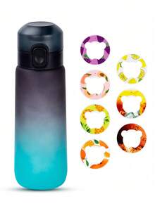 1pc Ombre Water Bottle With 1 Random Fragrance Capsule, Sugar-Free & Calorie-Free, With Straw, Suitable For Outdoor Sports, Leak-Proof Design, Applicable For Gym, Running, Sports And Other Occasions - Multicolor - View 14