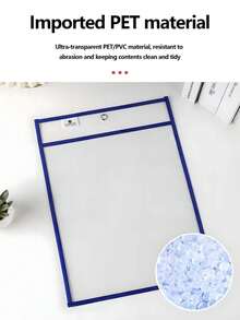 Bộ 10/5 túi xóa khô hai mặt trong suốt kèm 8 bút màu, túi đựng tài liệu có thể treo và viết, túi vẽ tranh nhiều màu sắc, túi đựng đồ bằng PVC, trò chơi đọc viết, đạo cụ tương tác, thích hợp cho lớp học, gia đình, văn phòng phẩm học sinh và dụng cụ giảng dạy. Quà tặng thiết yếu cho mùa tựu trường, Ngày Valentine, Lễ Phục Sinh, Ramadan (Túi xóa khô, bút và tẩy màu ngẫu nhiên) - Bộ - Xem 8